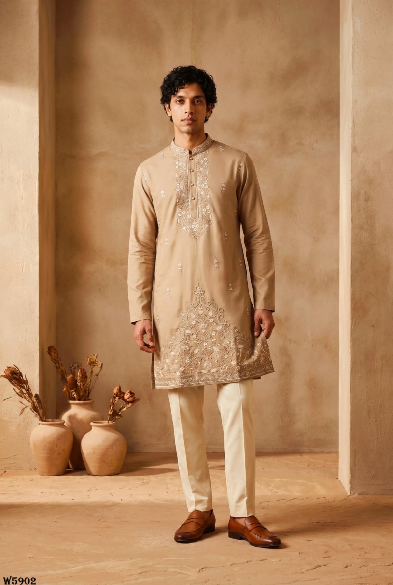 Outluk Wedding Vol 59 Silk Mens Kurta With Pajama 